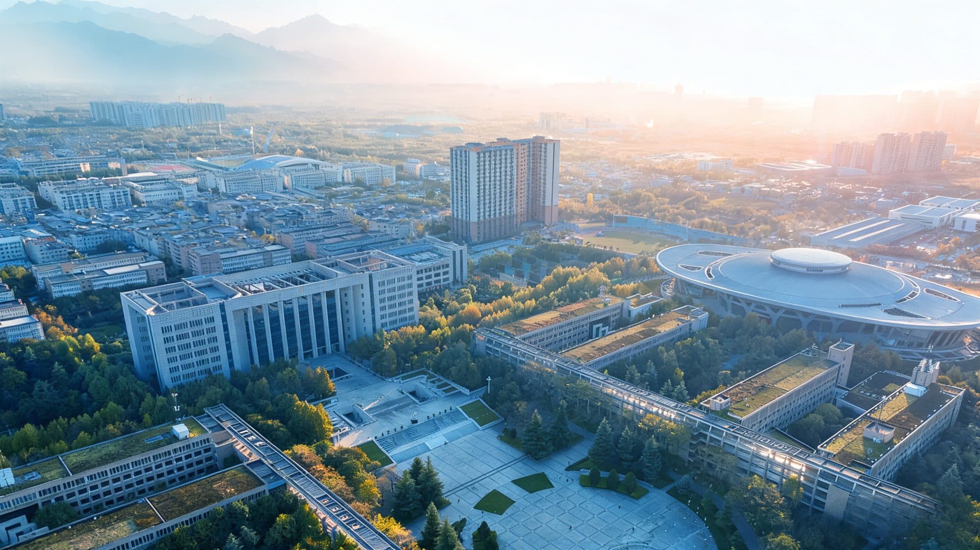 西北大学长安校区航拍全景